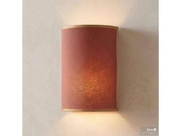 Wandleuchte ZAHA mit Akku-Leuchtmittel 17 x 25 x 14cm Braun Leinen LED LED-Platine