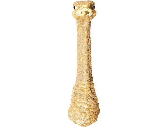 Wanddekoobjekt KARE DESIGN Wandschmuck Ostrich Gold 19x72cm , gold (goldfarben), B:18,5cm H:72cm T:24,5cm, Polyresin, Wanddekoobjekte, Wanddekoobjekt