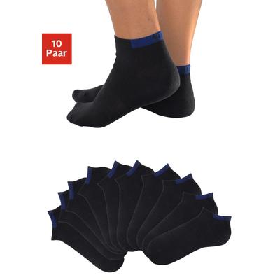 Sneakersocken H.I.S "Sneaker Socken Herren Damen, Kurzschaft Socken", Herren, Gr. 35-38, schwarz, Baumwolle, Elasthan, Polyamid, unifarben, elastisch, Socken Sneakersocken, mit verstärkten Belastungszonen, Topseller