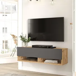 Fernsehtisch Laitila 100x31,5x29,5cm Eiche rustikal/Anthrazit [en.casa]