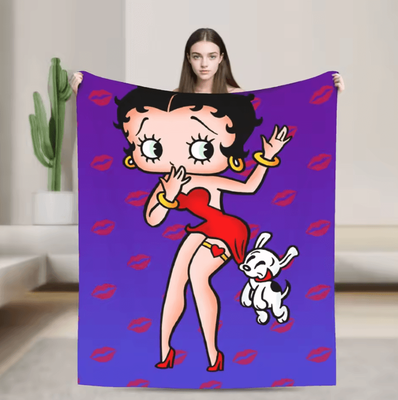Inspire Curations Betty Boop Soft Plush Flannel Throw Blanket 4 127x153cm