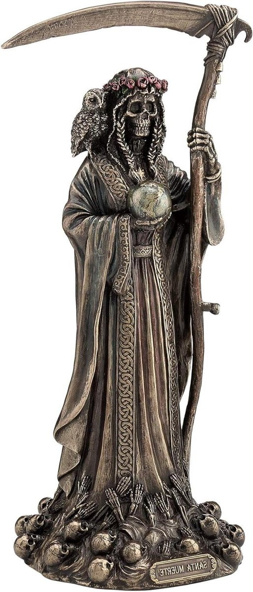 Grim Reaper Beeld Santa Muerte Figuur Brons Hoogte: 29 cm