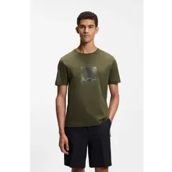 BOSS für Herren. 50559811 Mercerisiertes T-Shirt Reflektierende Grafiken grün (XL), Lässig, Baumwolle, Kurzarm