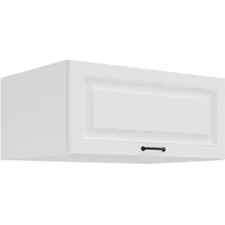 Aufsatzschrank Hochschrank 80 cm STILO Weiss Küchenzeile Küchenblock Küche