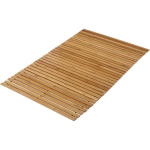 Kleine-Wolke Badematte Holzmatte Level, 50 x 80 cm, braun, aus Bambus, rutschfest