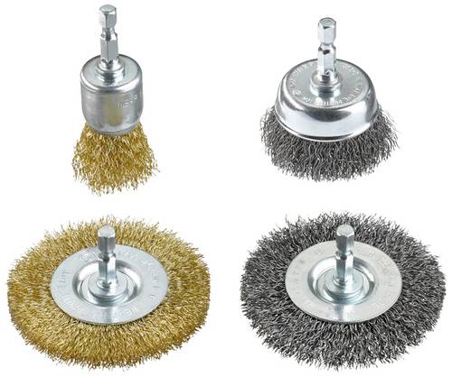 Kwb Drahtbürsten-Set für Bohrmaschinen 597520 4St.