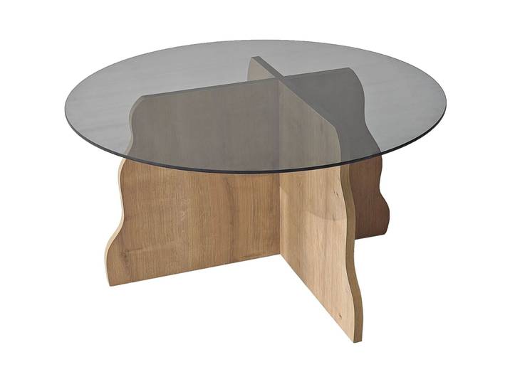 Salontisch Georis Saphir-Eiche, Rauch 100 Prozent Hartglas B 75 T 75 cm - Material: 100% Hartglas