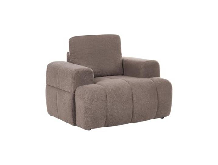 Beliani Sessel Bouclé Taupe gepolstert gesteppt niedrig mit Breiten Armlehnen modern Japandi Narilla