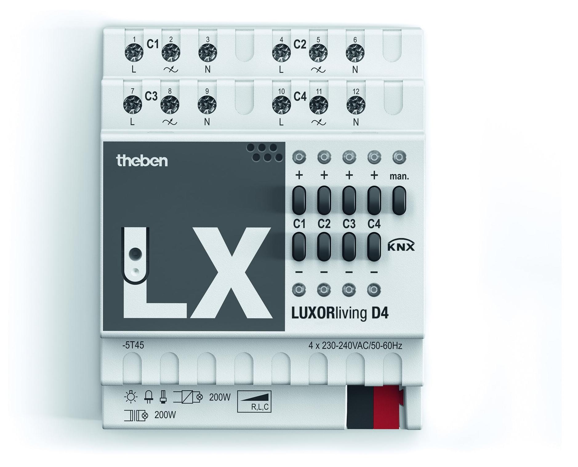 Theben Universal-Dimmaktor LUXORliving 4-fach D4