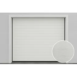 DoorHan Deutschland Sektionaltor DIY, D-Line, Woodgrain, RAL 9010 - Reinweiß