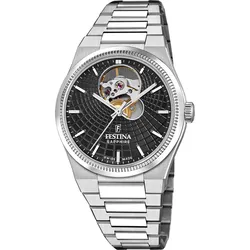 Festina Automatik Damen Swiss Made F20054/6 - schwarz,silber - 35.0mm
