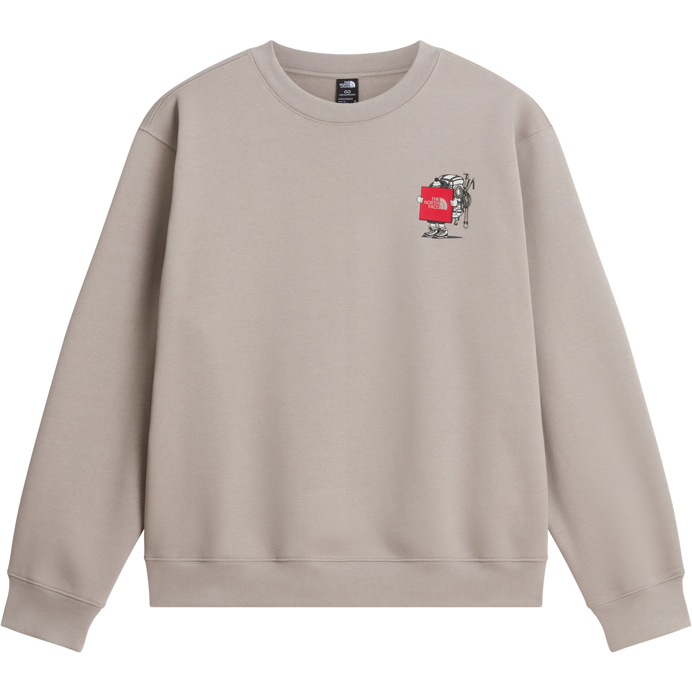 The North Face Gear Up Get Out Crew Graphic Herren Pullover beige Größe XL Lifestyle Atmungsaktiv