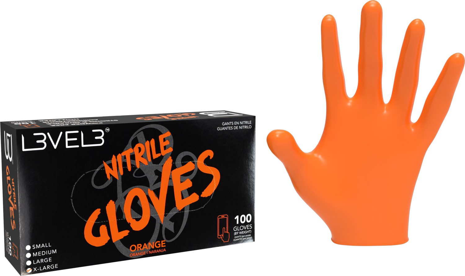 L3VEL3 Nitrilhandschuhe XL Orange LV30147