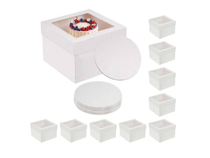Relaxdays Tortenbox Set Sichtfenster & Cakeboards