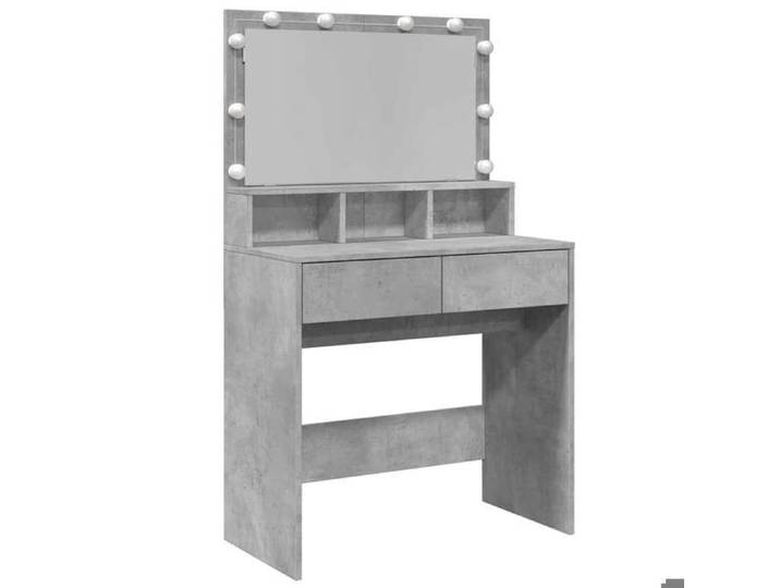 ABBO-SALE* Coiffeuse Gris - Coiffeuse avec LED 1 PC - CLOUD - Armoire maquillage - gris béton 80x41x134 5cm - c852755
