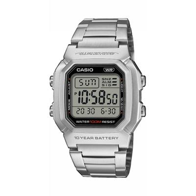 Chronograph, silber (edelstahlfarben, grau), CASIO TIMELESS COLLECTION, Armbanduhren, Herren, Chronograph, Quarzuhr, Armbanduhr, Herrenuhr, Edelstahlarmband, digital