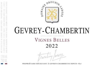 """Domaine Drouhin-Laroze""" """Domaine Drouhin-Laroze Gevrey-Chambertin Vignes Belles 2022 Red Wine - France"""