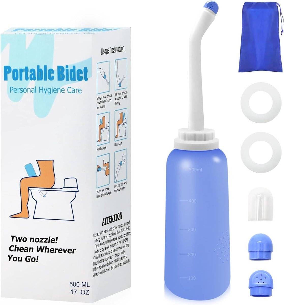 Peri Bottle Mobiele Bidet voor Postpartum Gebruik - Draagbare Vaginale Douche