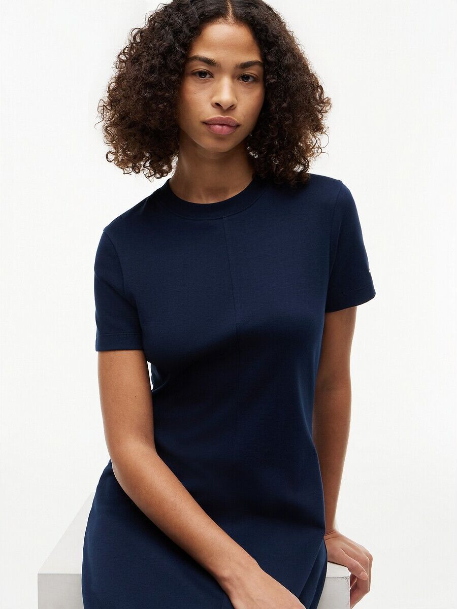 TOMMY HILFIGER Robe midi évasée manches courtes