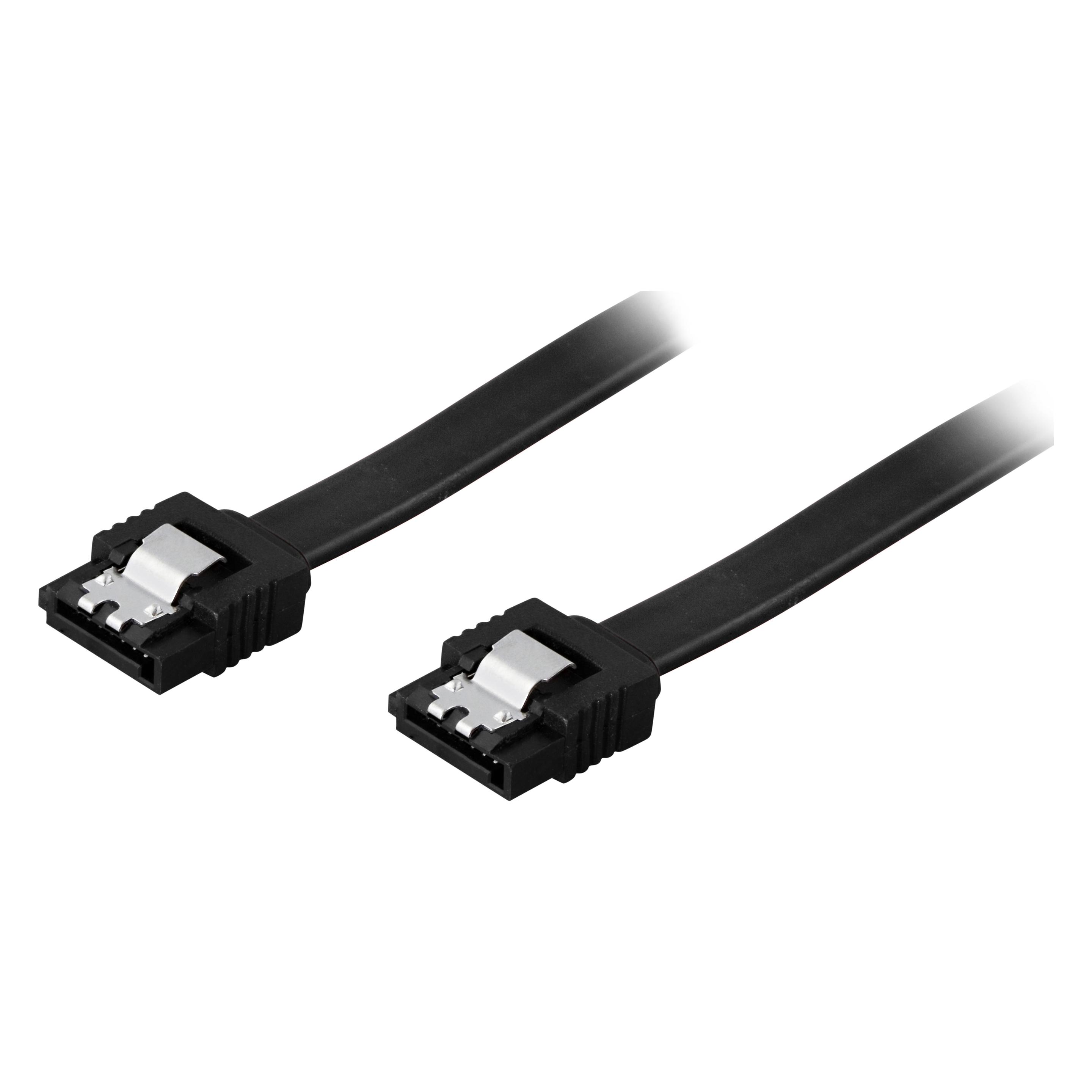 Deltaco SATA-1000 SATA-Kabel 0,3 m Schwarz (30 cm, SATA) (SATA-1000)