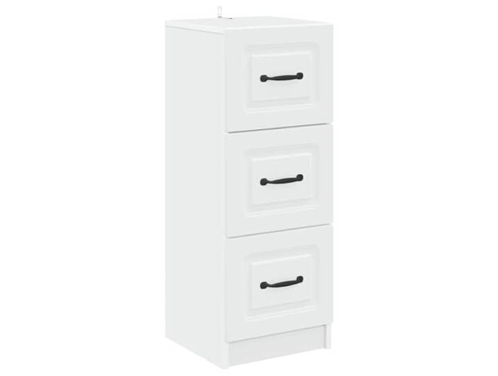 Todiikf Schubladenschrank Weiß 33x34,5x87 cm Holzwerkstoff mit 3 Schubladen Schlanker Beistellschrank für Wohnzimmer und Schlafzimmer mit praktischen Grifferhöhungen für müheloses Öffnen.