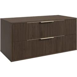 WASCHBECKENUNTERSCHRANK Rimini 2 Schubladen Walnuss Braun - 100 x 46 x 46 cm