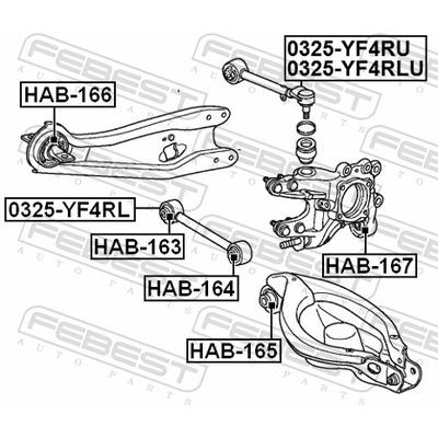 FEBEST Lagerung, Lenker HAB-165 innen für HONDA