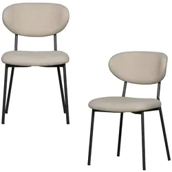 WOOOD Esszimmerstuhl - 2er Set  Kjeld ¦ creme ¦ Maße (cm): B: 47 H: 79