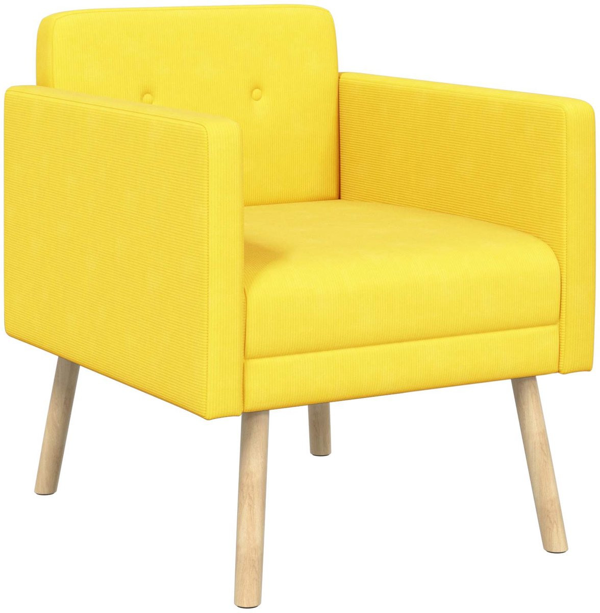 vidaXL Accentstoel - Geel - Corduroy stof - Modern