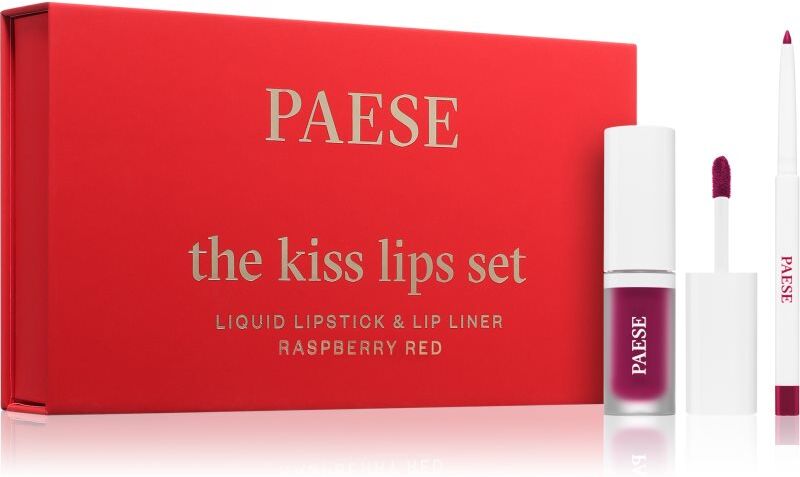 Paese The Kiss Lips Set Raspberry Red gift set shade 05 Raspberry Red