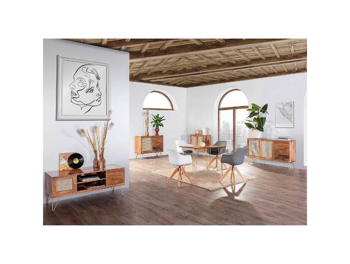 Esstisch Silian 100 x 100cm Braun/Braun Mango