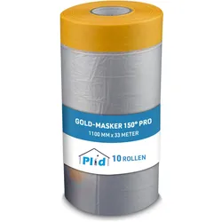 Plid, Klebeband, Gold-Masker 150° Pro Abdeckfolie mit Klebeband 10 Rollen