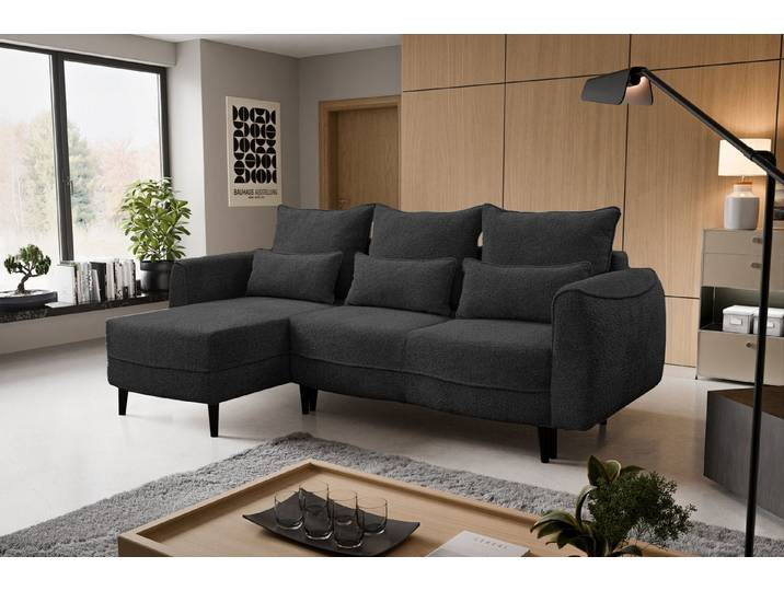 Kaiser Möbel Ecksofa Selio mit Schlaffunktion und Bettzeugcontainer, Ecksofa, Schlaffunktion, Bettzeugaufbewahrung, viele Farben