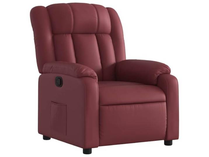 Heofavd Relaxsessel Manuell Verstellbar Weinrot Kunstleder TV Sessel