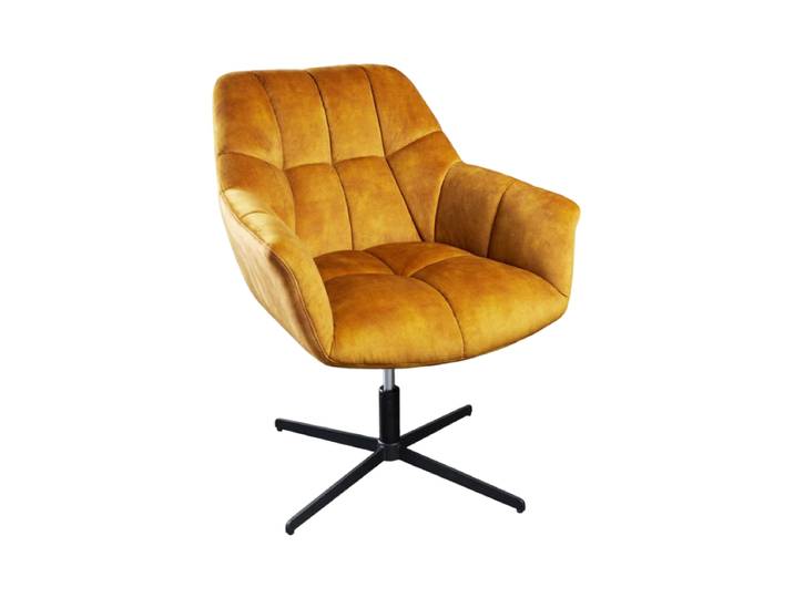 Drehbarer Designsessel „Papillon“ Samt Senfgelb Invicta Interiors