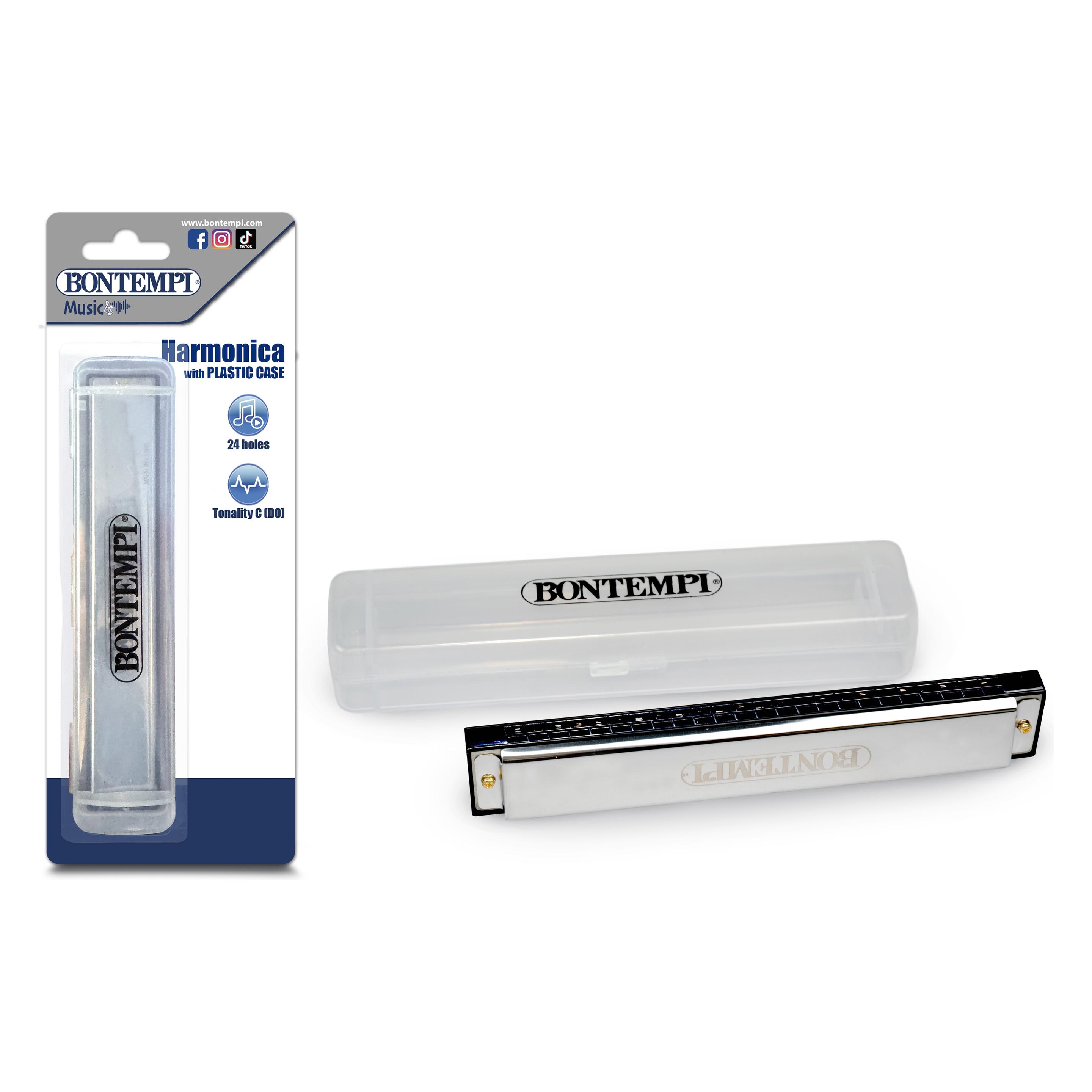 Bontempi - Metal Harmonica with Metal Voices 24 Notes Dimensions 180 x 23 x 30 mm (302421)