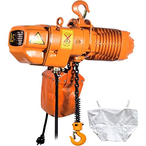 VEVOR Elektrische kettingtakel, 500 kg, oranje, hefhoogte 6 m, met draadloze en bekabelde afstandsbediening