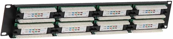 Pannello Patch Cat5 Utp 48 Porte Per Armadio Rack 19"