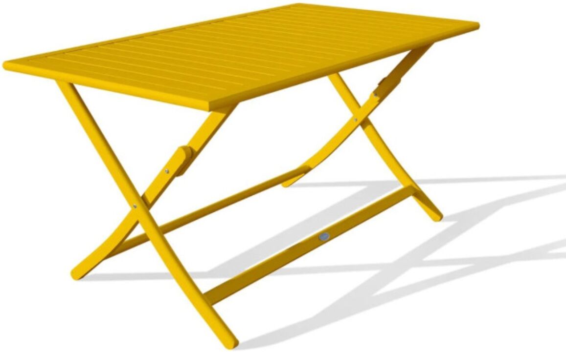 City Garden Table de jardin pliante MARIUS rectangulaire aluminium 140x80cm moutarde DCB Garden