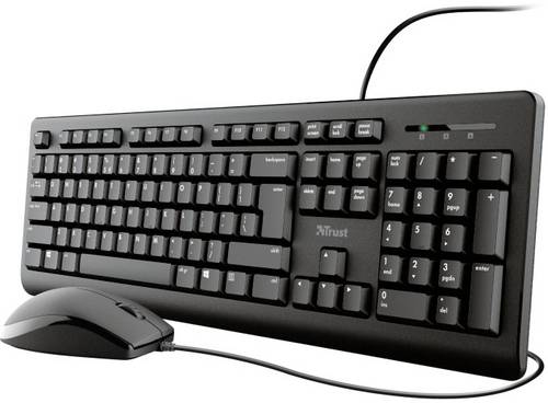 Trust PRIMO Kabelgebunden Tastatur, Maus-Set Deutsch, QWERTZ Schwarz