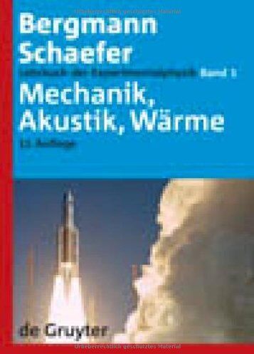 Ludwig Bergmann - Lehrbuch der Experimentalphysik: Lehrbuch der Experimentalphysik 1. Mechanik - Akkustik - Wärme: Bd 1: Band 1 - Preis vom 11.10.2026 15:43:13 h