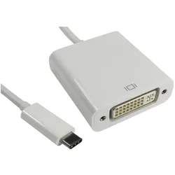 Cables Direct Cdl 15cm USB Type C M - Dvi F Adap (DVI), Video Adapter, Weiss