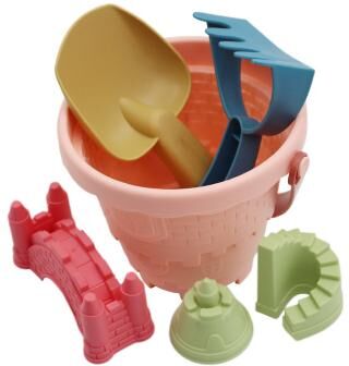 Perfect Picks Market Kids Beach Sensory Bucket Set Sand Toys For Kids With Water Play Tools pink Style2