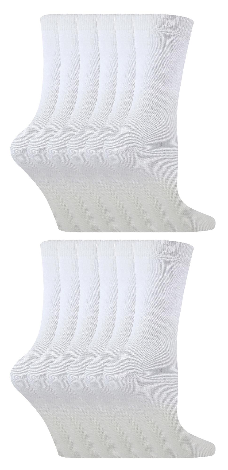 Sock Snob - 12 paar kindersokken van effen bamboe - Wit