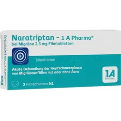 NARATRIPTAN-1A Pharma bei Migräne 2,5 mg Filmtabl. 2 St