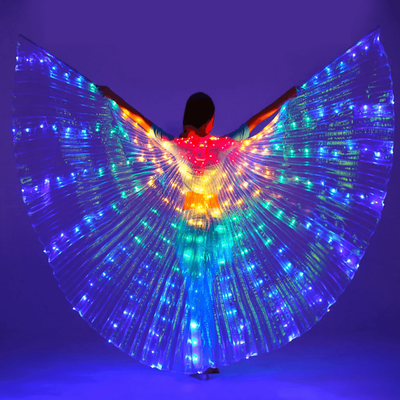 ForAllApparel Belly Dance Glow Light Up Costume Rainbow L (150 175cm)