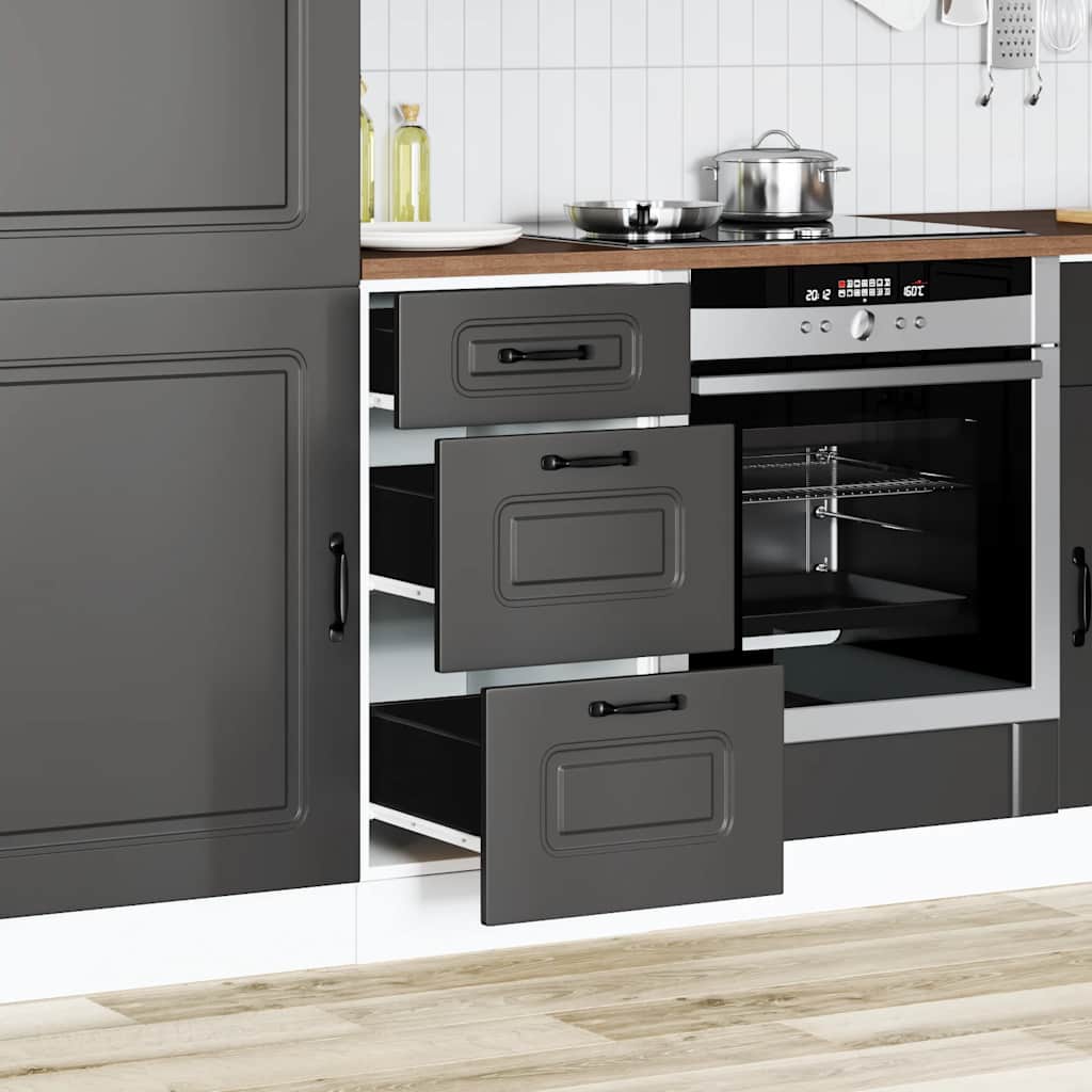 vidaXL Meuble bas de cuisine « Kalmar » Bois d'ingénierie noir