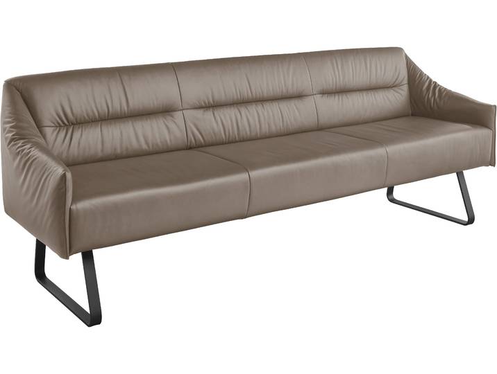 Essbank MUSTERRING JustB SP500 , blau (cloud), B:232cm H:86cm T:70cm, Sitzbänke, Essbank, Metallkufe schwarz, verschiedene Farben, Breite 220 oder 250 cm