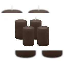 Kopschitz Kerzen 4er Set Stumpenkerzen/Adventskranzkerzen Schokolade Ø 50 x 80 mm
