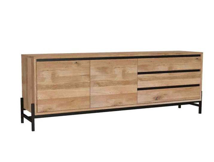 Main Möbel Sideboard Sideboard 189x67cm 'Veneza' Eiche & Metall schwarz